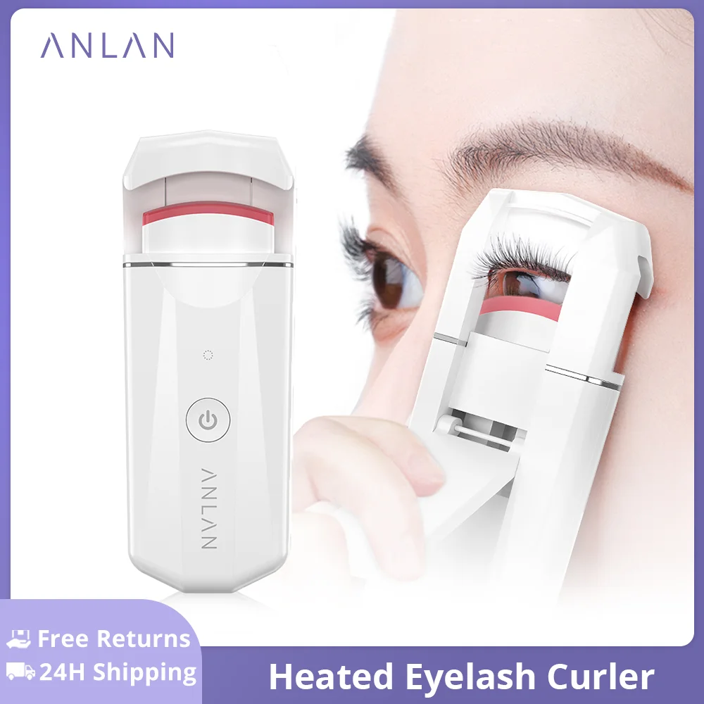 ANLAN Electric Heated Eyelash Curler Long-Lasting Curl Rechargeable Electric Eye Lash Perm Eyelashes Clip Portable Makeup Tool