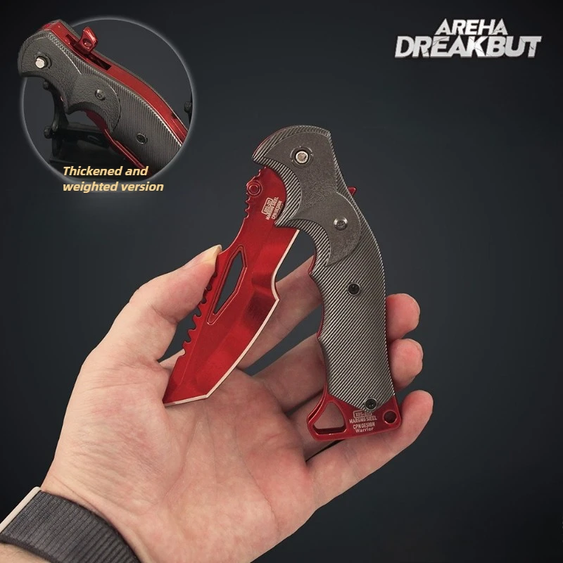 8,66 in Arena Breakout Peripherie Red Kite Feld Training Messer Zusammenklappbare Waffe Modell Spiel Prop Junge Spielzeug Desktop Ornament Geschenk