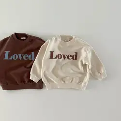 Sudadera de manga larga para bebé, Jersey holgado de algodón con estampado de letras, Tops informales, ropa para niño y niña, novedad de otoño