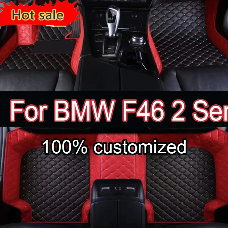 Artificial Leather Custom Car Floor Mats for BMW F46 2 Series Gran Tourer 2014-2019 Year Interior Details Car Accessories Carpet