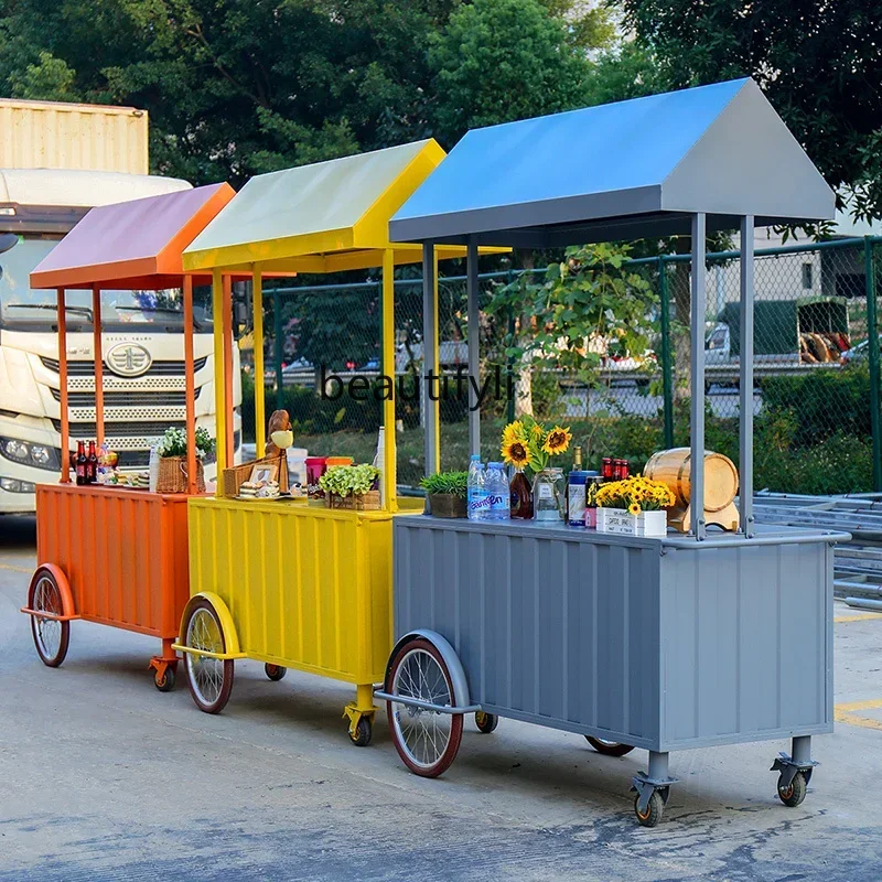 

53cqyOutdoor display car, snack booth car, dessert milk tea shop mobile, Nordic mobile sales truck
