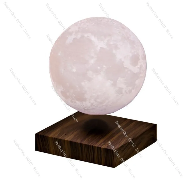 15cm Magnetic Levitation Moon Lamp Ambient Table Light Creative Home Decor Floating Night Light Desktop Ornament Black Tech