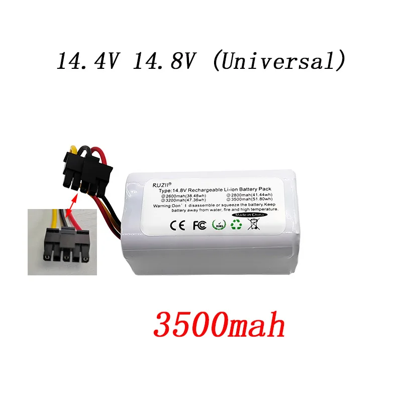 New 14.4V 2600mAh 3500mAh Rechargeable Lithium Battery for Mi Robot Vacuum Cleaner Mop 2 Lite MJSTL Spare battery