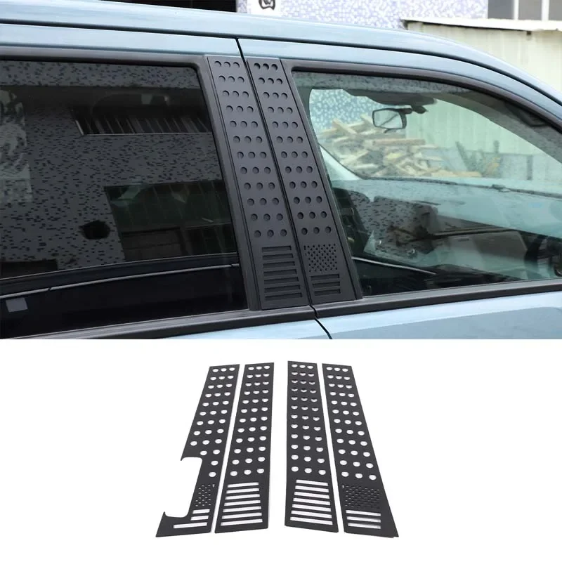 

For Ford Maverick 2022-2024 Aluminum Alloy Black Car Center Pillar Honeycomb Decorative Panel Sticker Car Exterior Accessories