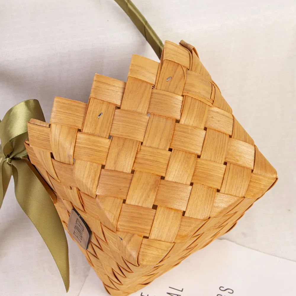 Portable Handmade Flower Pots Handheld Foldable Hanging Baskets MultiSize DIY Storage Basket Outside