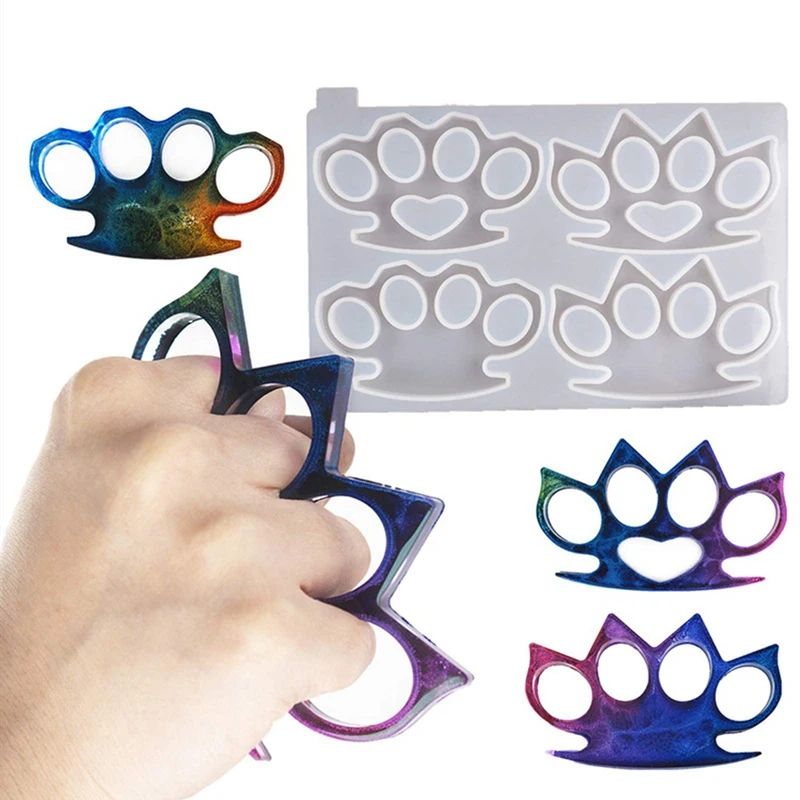 Brass Knuckle Silicone Mold Reusable Diy Epoxy Finger Tiger Silicone Ring Sleeve Mirror Silicone Mold(1Pcs)