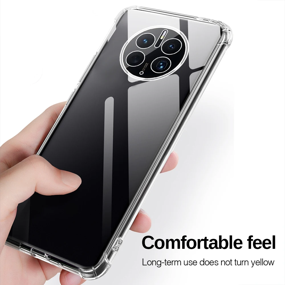 Hauwei Mate50pro 4G Case Clear Air-bags Soft Silicone Back Cover For Huawei Mate50 Mate 50 Pro 50pro 4G Shockproof Bumper Fundas