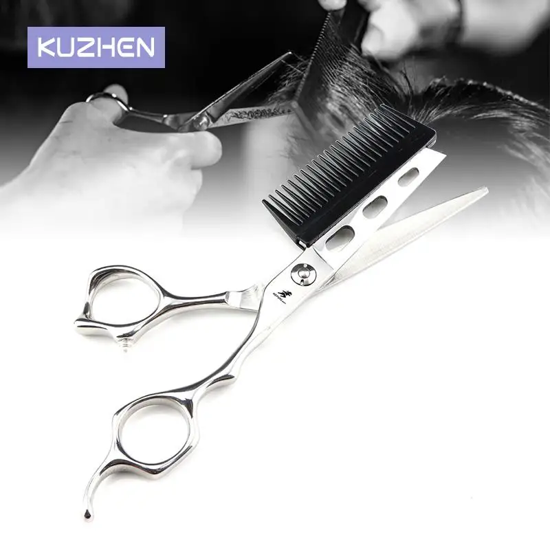 

Professional Barber Hair Scissors with Removable Comb Integrated Hairdresser Cutting Scissors Made of 440C Steel in Japan