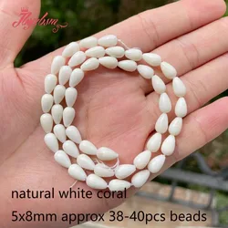 Drop White Coral Spacer Loose Beads Natural Stone 15 inch for DIY Accessories Needlework Necklace Bracelet Jewelry Making