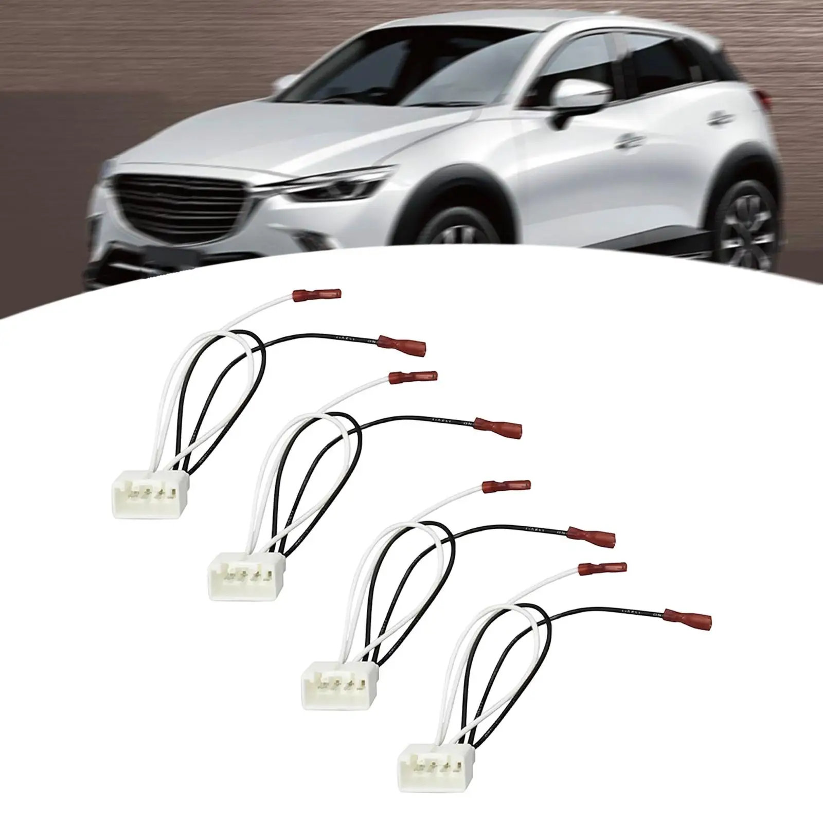 4x Car Speaker Connector Harness Adapter Component Easy to Install Replacement Speak Wiring Connector for Mazda 2 2011-2014