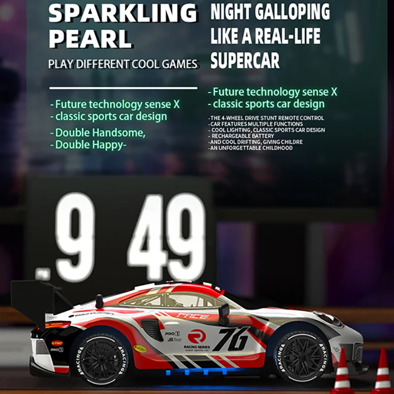 2.4g de alta velocidade deriva rc carro 1/24 4wd carro controle remoto quatro rodas tração rádio controlado mini gtr modelo corrida menino brinquedo presente