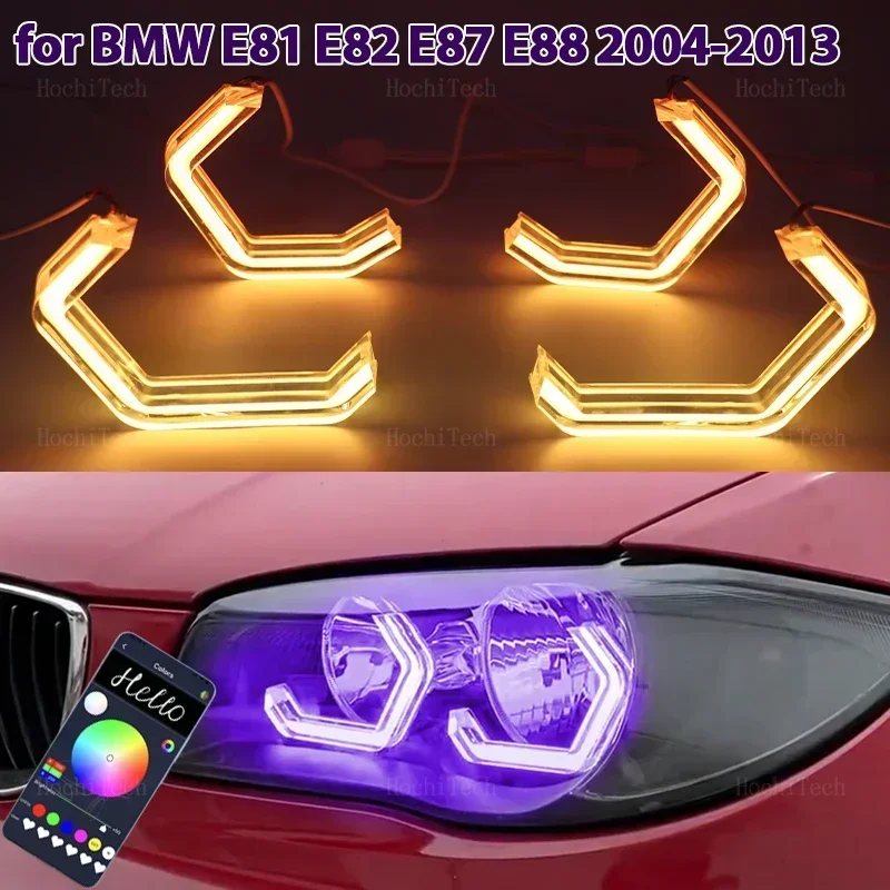 RGB M4 style App control LED Angel Eyes Ring Lamp Colorful Running Light DRL for BMW 1 series E81 E82 E87 E88 2004-2013