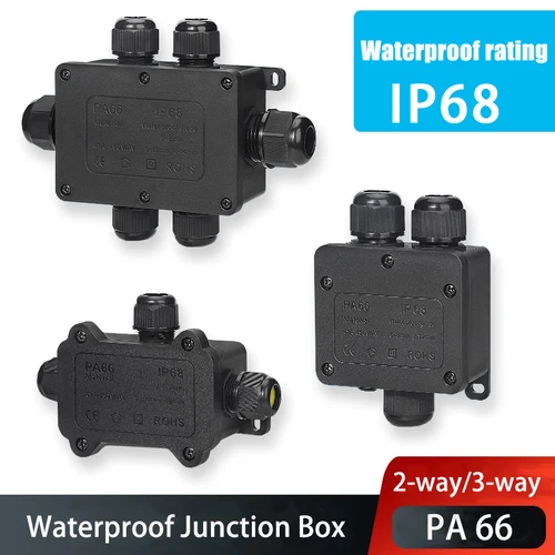 Caja de conexiones impermeable IP68, conector eléctrico, bloque de carcasa de 2-3 vías, protección de línea de conexión de Cable para accesorios de cableado