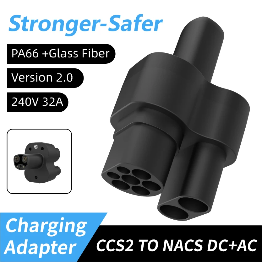 CCS2 Type2 to NACS EV Charger Adapter AC 32A DC 400A Car Charging 500V-1000V DC 110V-250V AC for Tesla Cybertruck,Model 3,X,Y,S