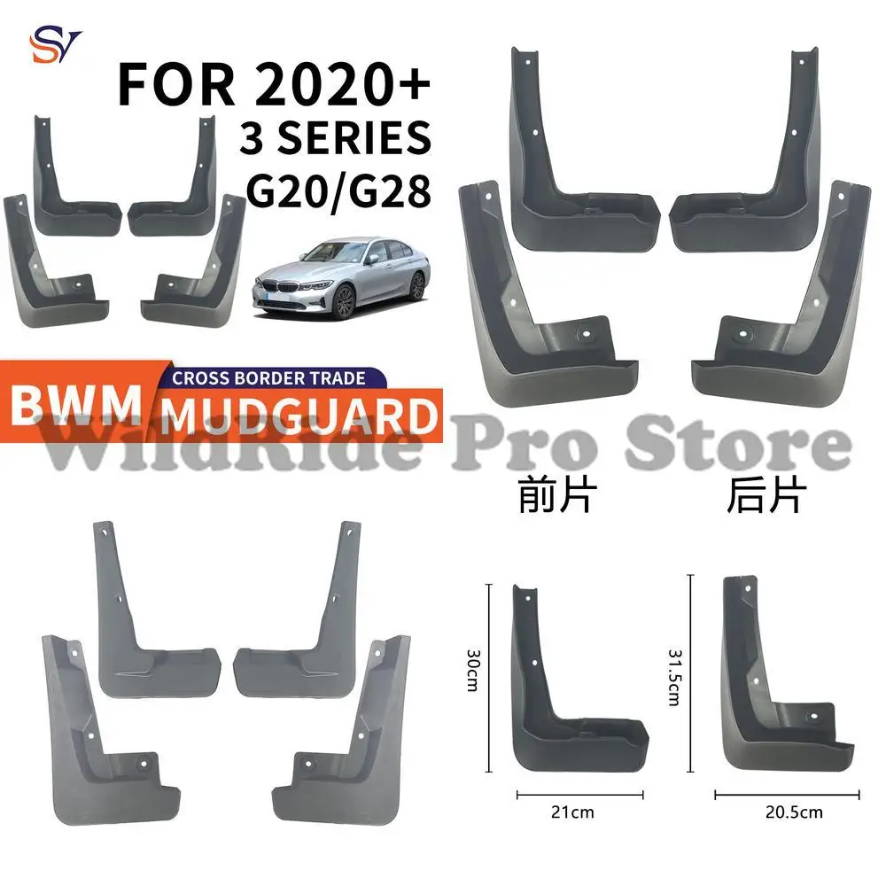 

Front and Rear Mudguards for 2020+ BMW 3 Series G20 G28 Easy Installation PP Rubber Material Wheel Arch Protection
