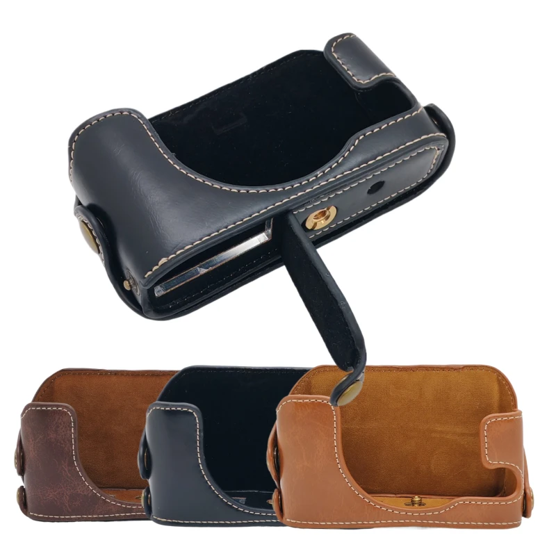 PU Leather Half Body Case For Sony RX1 RX1R RX1RII RX1RM2 Camera Bag Body Bottom Case