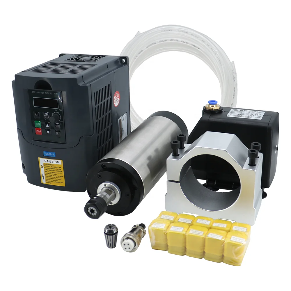 

Circular 24000RPM Water Cooling 110V 220V 380V 80MM ER16 Spindle 1.5KW CNC Machine Tool Spindle Motor