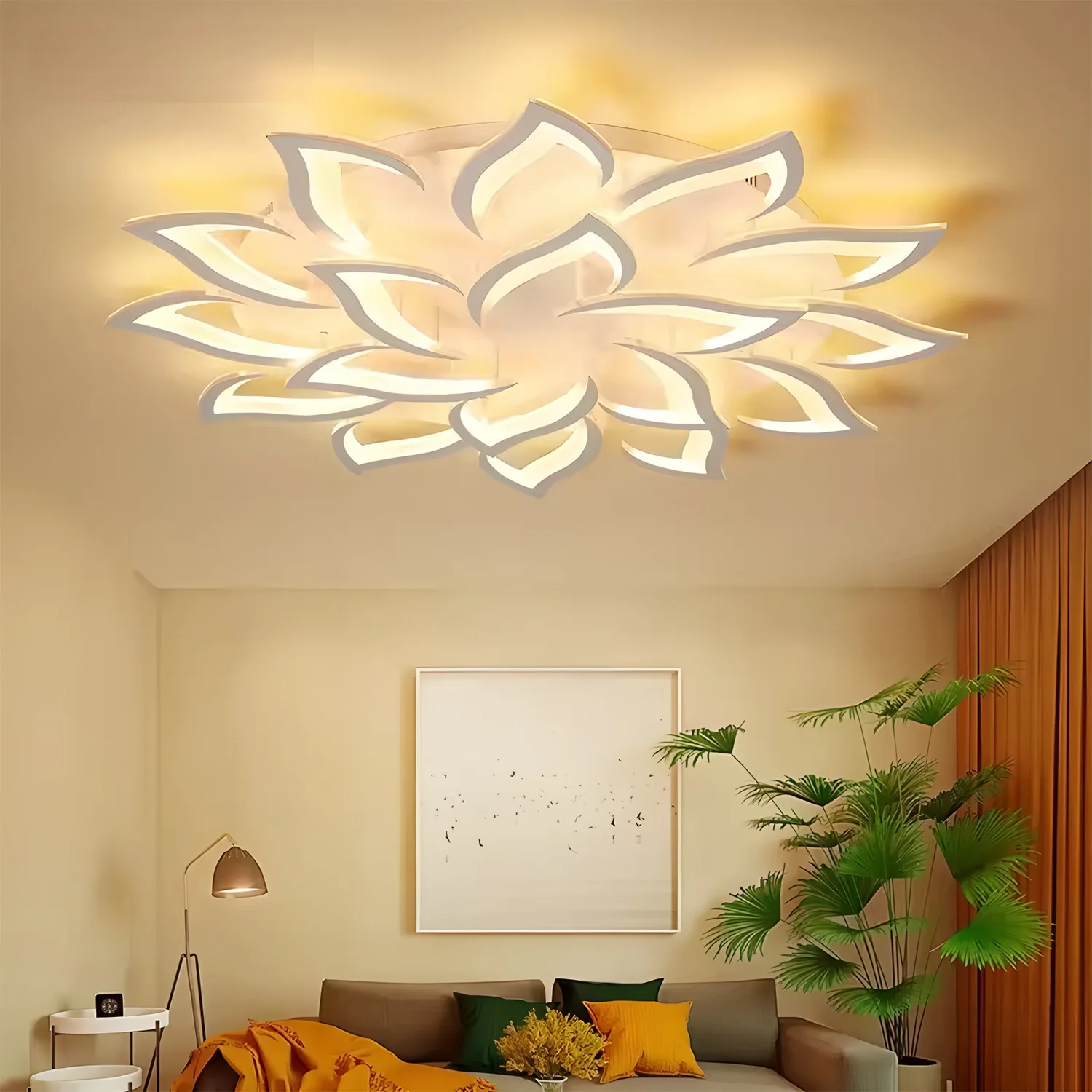 Ceiling Hanging Lamp Home Lotus Decoration Indoor Lighting Fixtures Nordic Luxury Lustre Dining Room LED Ceiling Chandelier