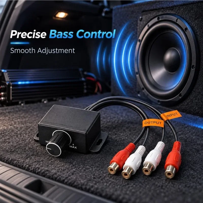 Control Knob LC-1 Universal Auto Audio Amplifier Car Audio Amplifier Bass RCA Level Remote Volume Volume Control Knob New