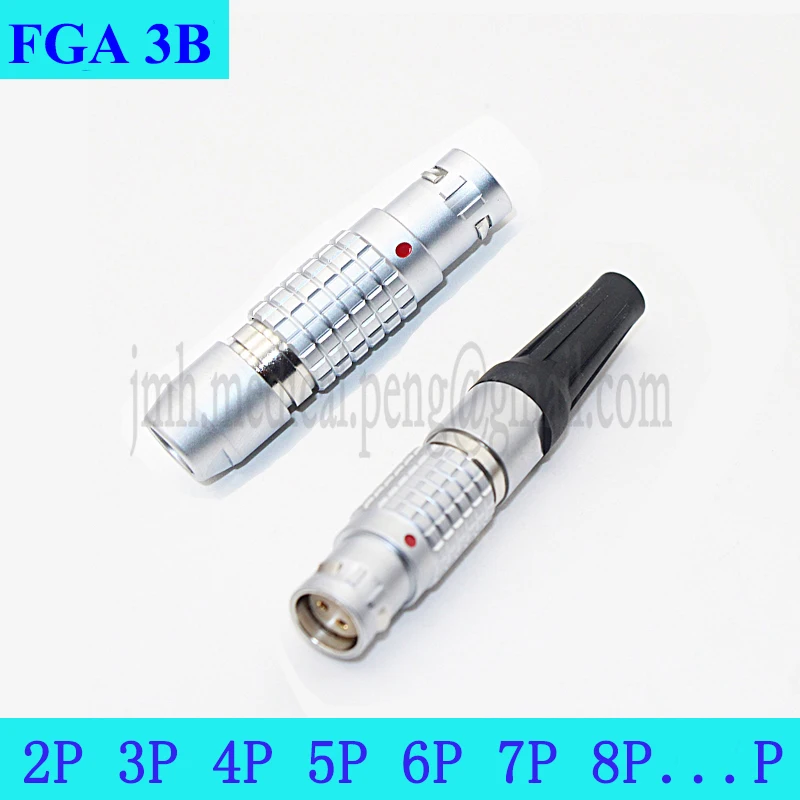 

FGA 3B 2 3 4 5 6 7 8 10 12 Pin Female Plug Aviation Metal Round Fast Push-pull self-locking Connector Double Key Positioning Pin