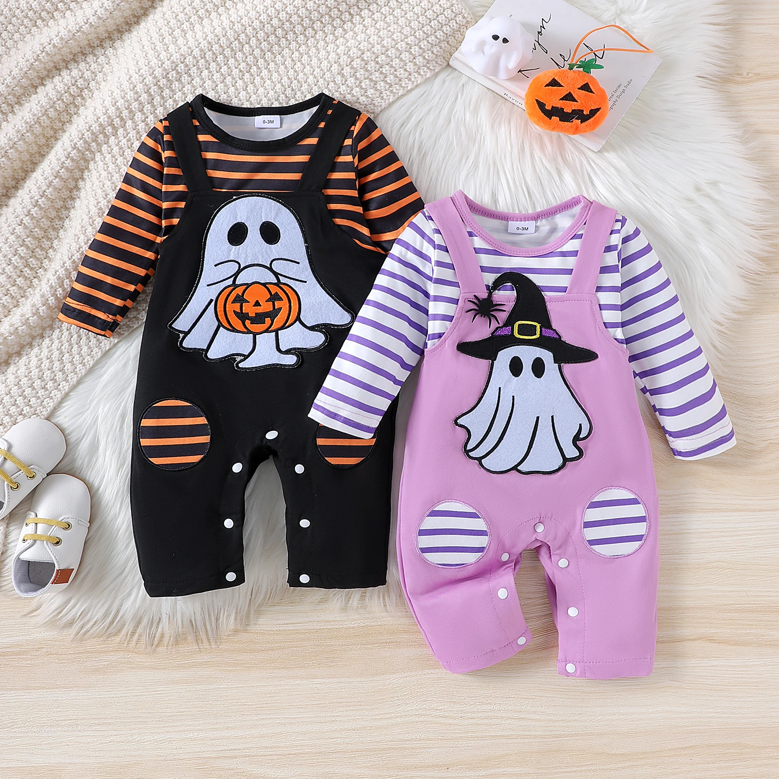 Autumn and winter new style for boys and girls festival new style for 0-1 year old Halloween doll long-sleeved jumpsuit