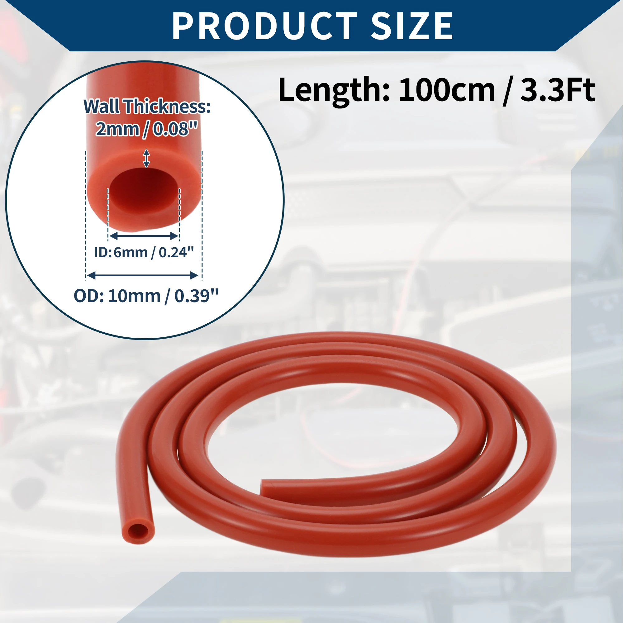 Produktbild von VekAuto Silikon-Vakuumschlauch 10Ft (3,1m) – 20mm ID, 2mm Wand, Blau, 130 PSI, -40 Bis +220°C