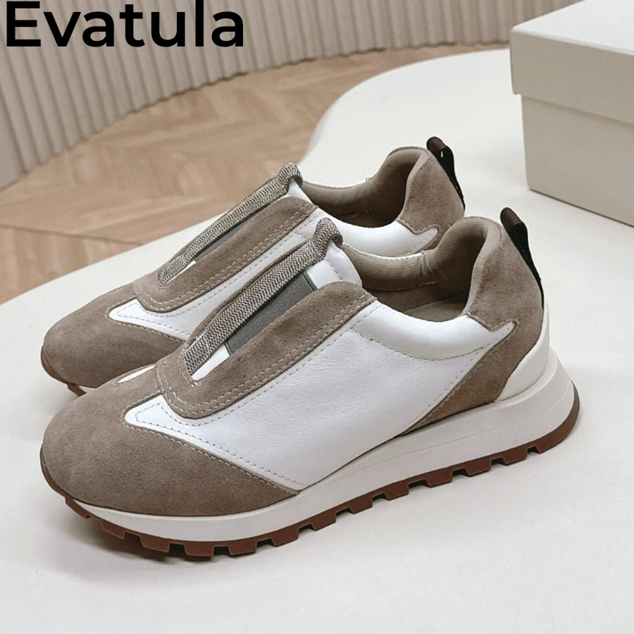 2024 Autumn Hot Suede Leather Couple Casual Sneakers Thick Sole String Bead Flat Shoes Women Comfort Walking Driving Shoes Men