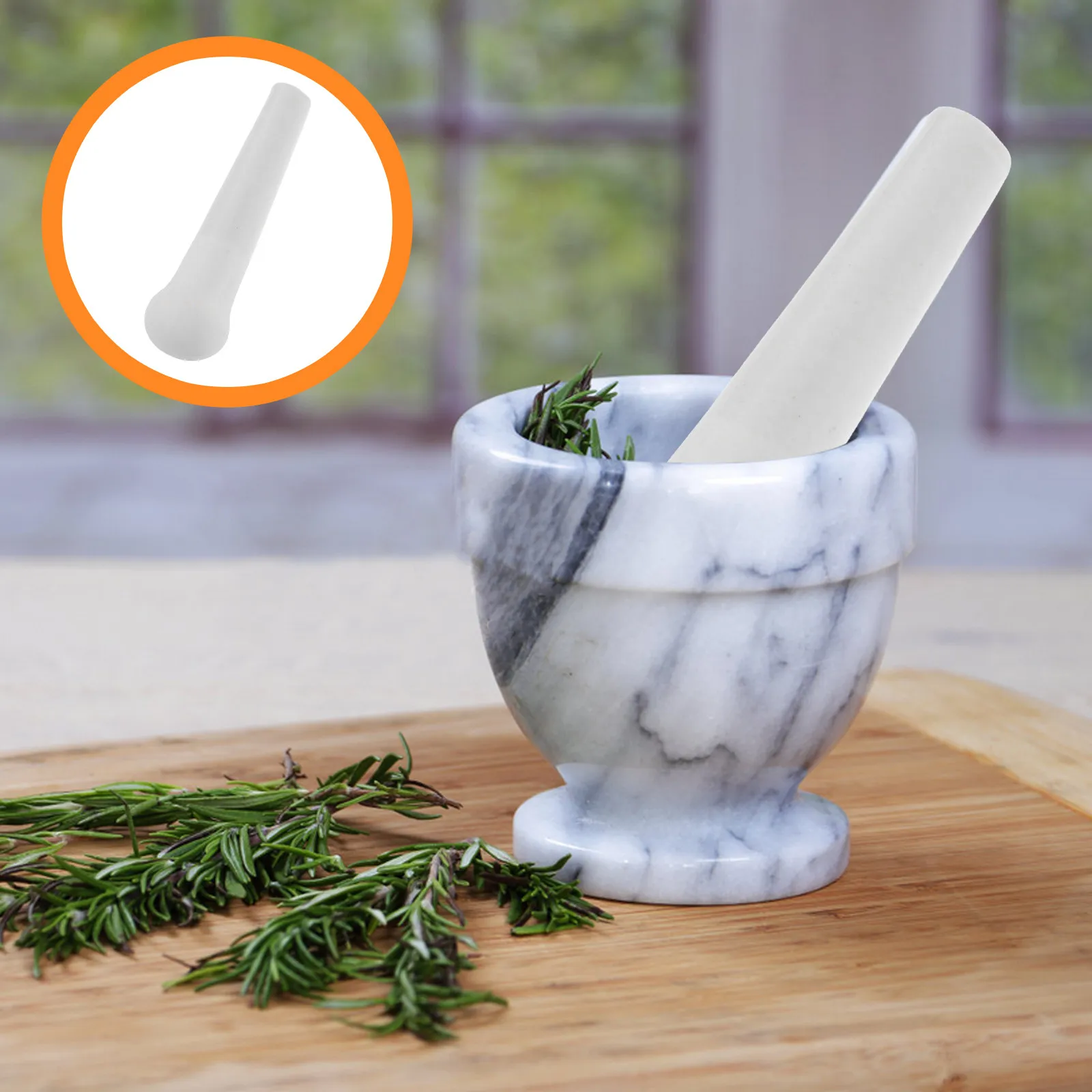 Ceramic Grinding Pestle for Garlic Potatoes Sauerkraut Ergonomic Smooth Round Handle Non-Stick Fast Mashing Kitchen Utensil