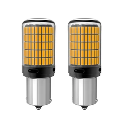 2pcs BA15S P21W BAU15S PY21W 1157 BAY15D P21/5W W21W T25 Front Rear Turn Signal Bulb Canbus Led Amber Yellow 4014 Chipset 150SMD