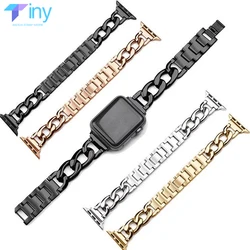 Chain Strap for Apple Watch Ultra Band 49mm 45mm 42mm 44mm Woman Metal Bracelet Iwatch Series 8 7 6 Se 5 4 41mm 38 40mm Correa