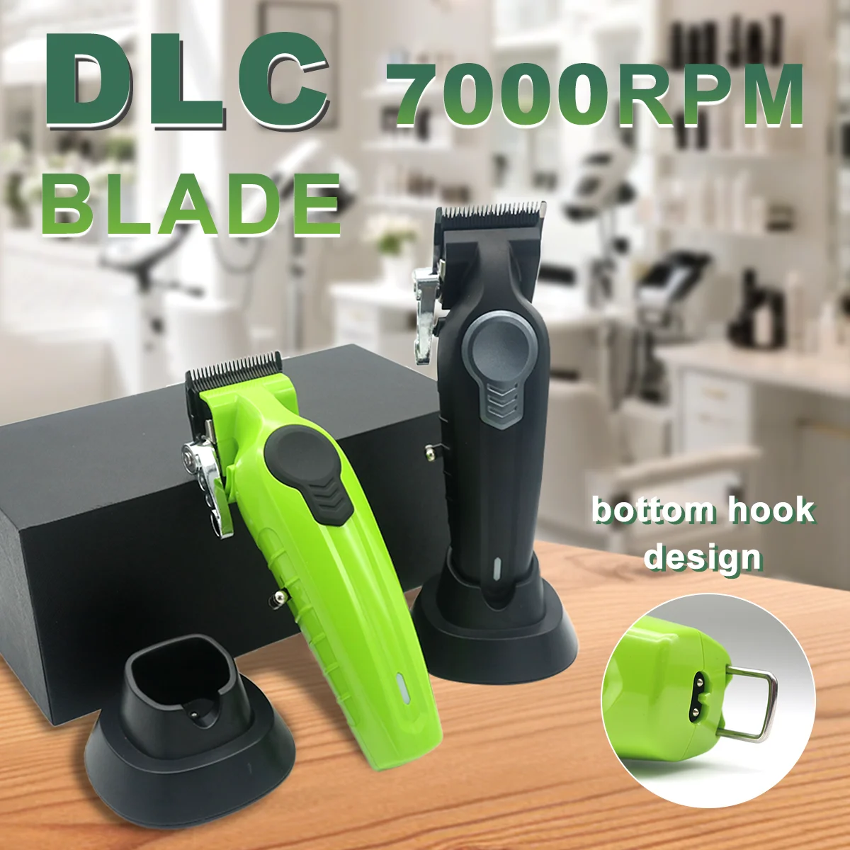 

Мужская машинка для стрижки волос с базовым зарядным устройством DLC Blade Беспроводной USB-интерфейс Профессиональная машинка для стрижки волос Парикмахерская машина для стрижки волос