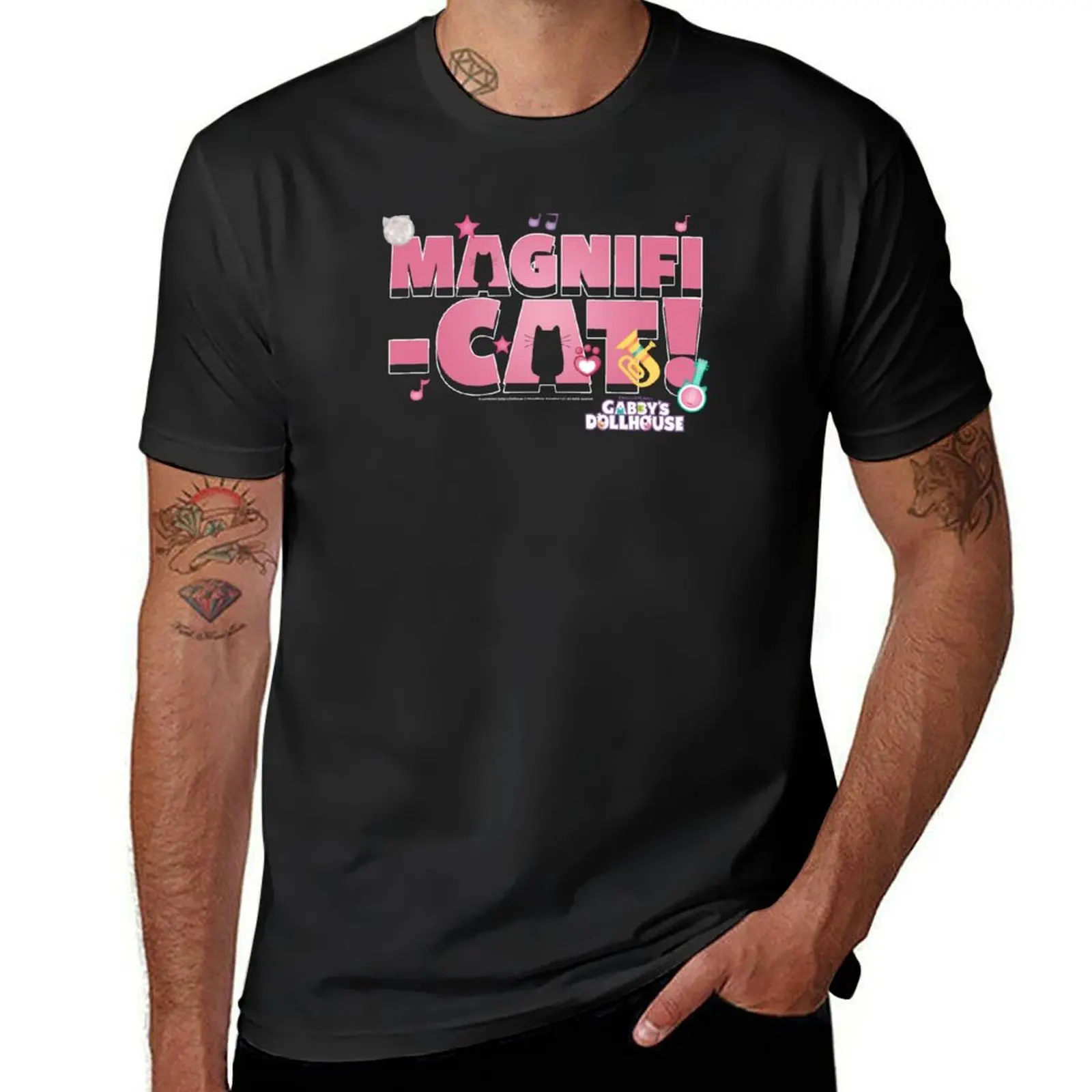 Gabby's Dollhouse Magnifi-Cat Musical Logo T-Shirt funnys Aesthetic clothing anime clothes men clothings