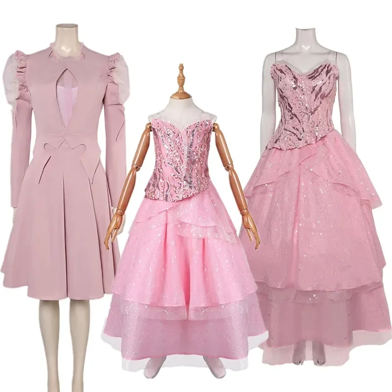 

Fc6adult/kids Glinda cosplay hooded roleplay costume women girls pink dress outfits Halloween Carnival party fantasy suit @ fc8!