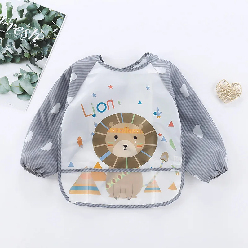 Baby-Lätzchen, niedlich, bunt, Cartoon, wasserdicht, Lätzchen, Säugling, Essen, Kinder, Zeichnung, langärmelig, Taschenschürze, selbsternährendes Baby, 0–3 Jahre – Detail 8