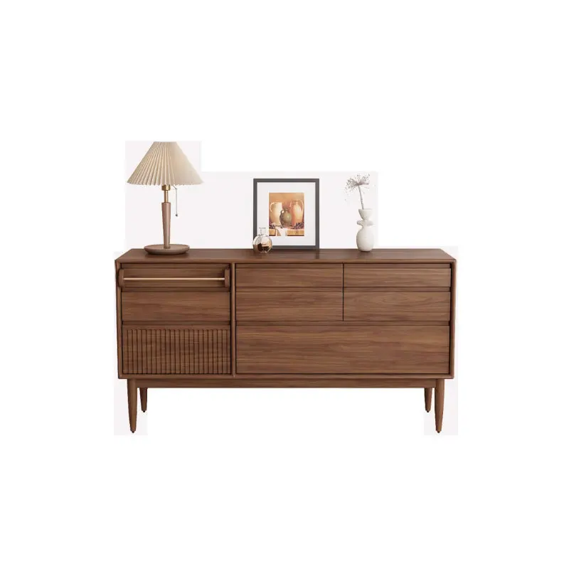 Customizable led luxury North American retro storage chest of drawers against the wall solid wood storage bedroom side cabinet