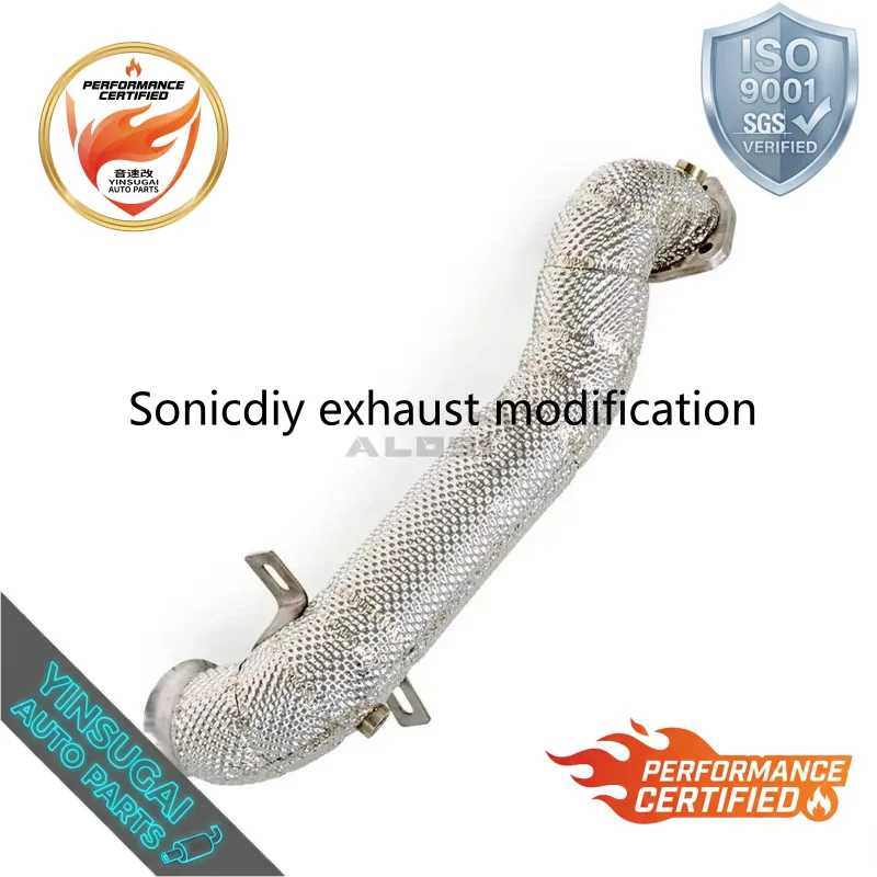 Cuski 1.5mm SS304 Heat Shielded High Flow Exhaust Downpipe For MINI Cooper R56 1.6T 2010-2016