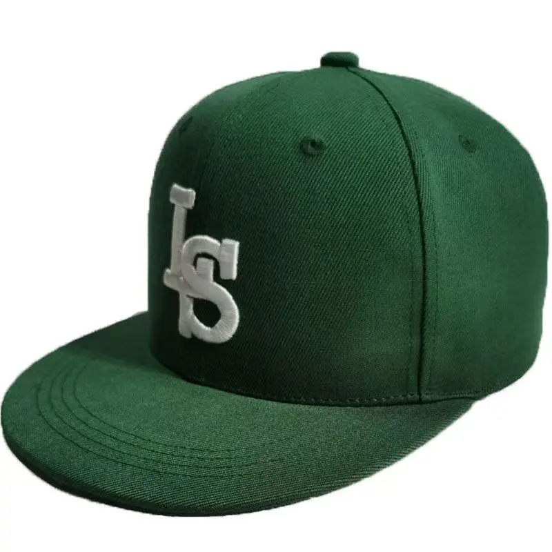 LS Letter Embroidered Flat Brim Snapback Cap, Game Character Inspired Hip Hop Hat, Adjustable Street Baseball Cap for Men