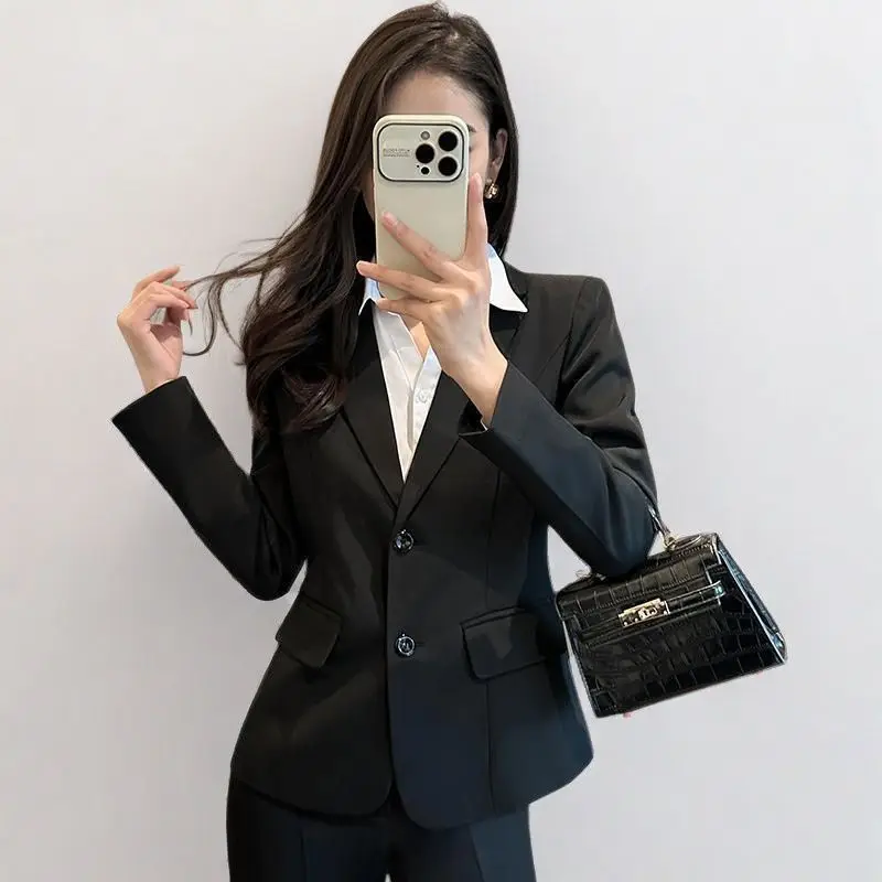 

High-End Career Suit Set Women's Formal Interview Workwear Bla College Student Hotel Long Sve Spring Season