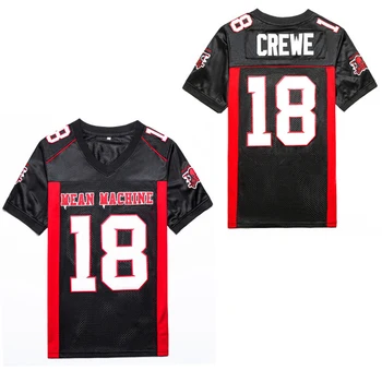 Men American Football Jersey Longest Yard Mean Machine 18 Paul Crewe Black New Sewing Embroidery Outdoor Sports Mesh Ventilation