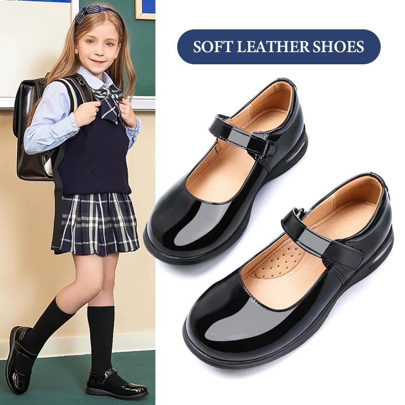 

Soft Bottom Mary Jane Women's Leather Shoes Barefoot Children's Shoes Girl Student Boy Black Comfortable School Princess Girls