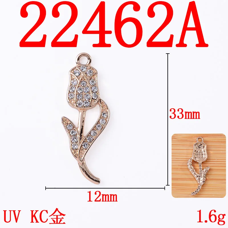 كامل الماس زهرة توليب الأشعة فوق البنفسجية اللون الاحتفاظ سبائك الملحقات DIY مزاجه شخصية أقراط أقراط اكسسوارات المواد