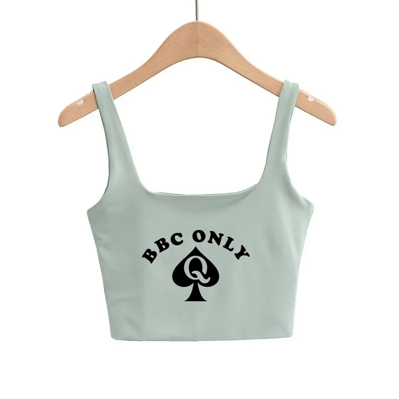 BBC ONLY Queen of Spades Cute Slim Top Camis Sleeveless Hot Clothing for Women Double Ladies Good Quality Female Tops White Top