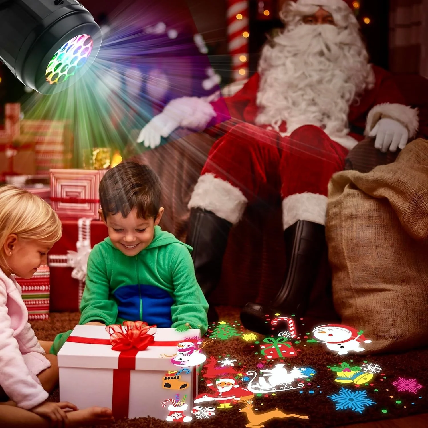 Christmas Snowflake Projector Lights, Led Projector Lamp Outdoor, Christmas Decorations Lighting for Xmas House.Garden Yard, Party,Club, Landscape