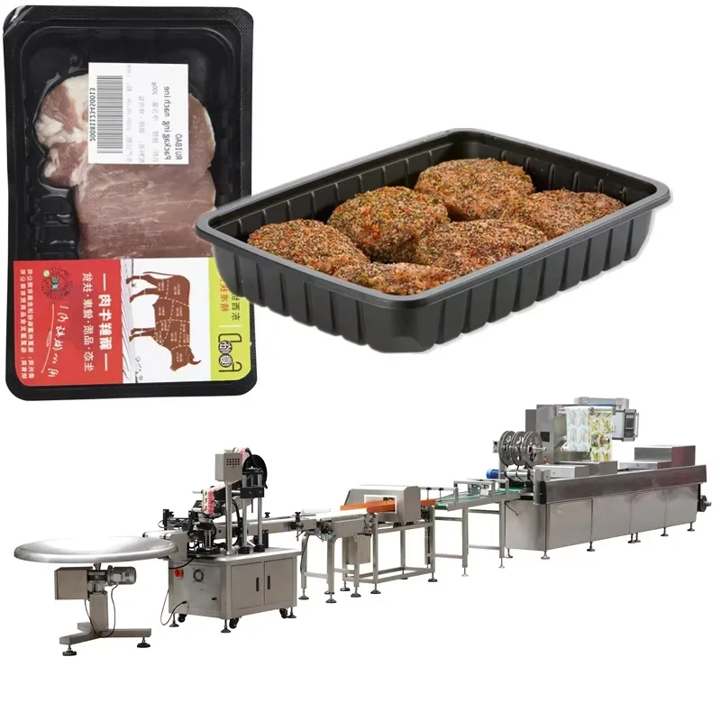 Beef Ball Thermoforming Vacuum Packaging Machine MAP Tray Sealer for Burgers Ground Beef Modified Atmosphere Packing System
