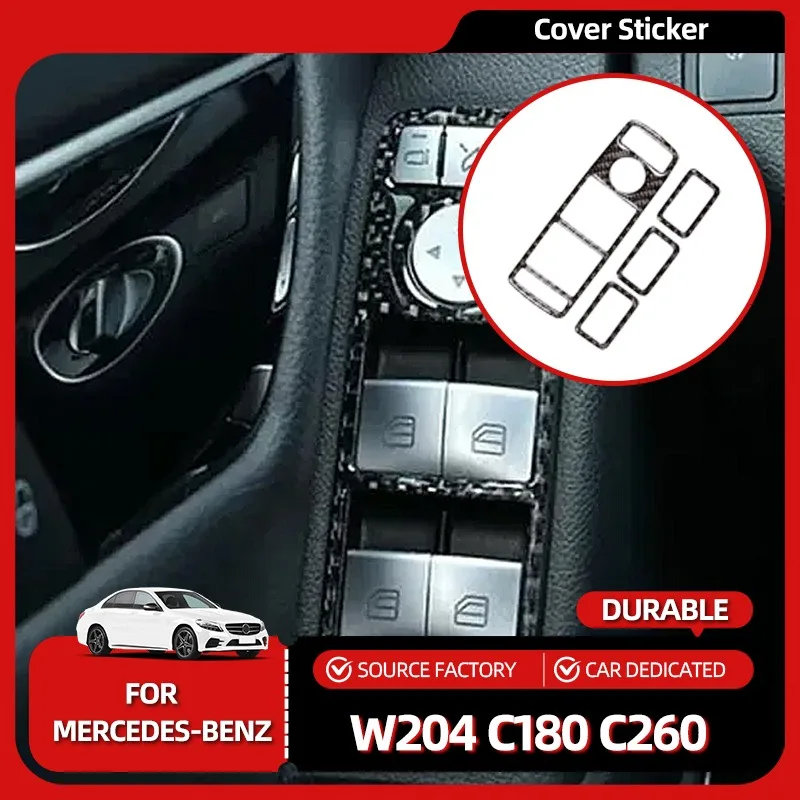 

Door Groove Mat For Mercedes-Benz C Class W204 C180 C260 2007-2013 Carbon Fiber Car Door Handle Glass Lift Button Panel Frame