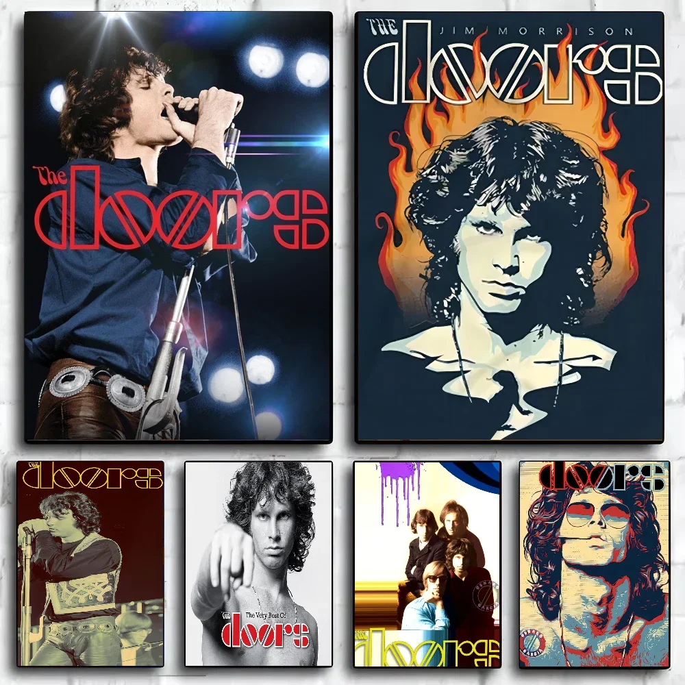الفرقة أفضل الأبواب مع J-Jim Morrison الملصقات الكلاسيكية خمر ورق أبيض يطبع الملصقات الفنية ديكور غرفة Kawaii