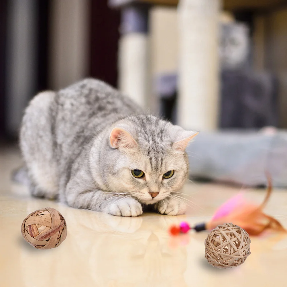 

10Pcs Water Grass Ball Ornament Handmade Natural Straw Woven Balls Lightweight Vase Filler Home Decoration