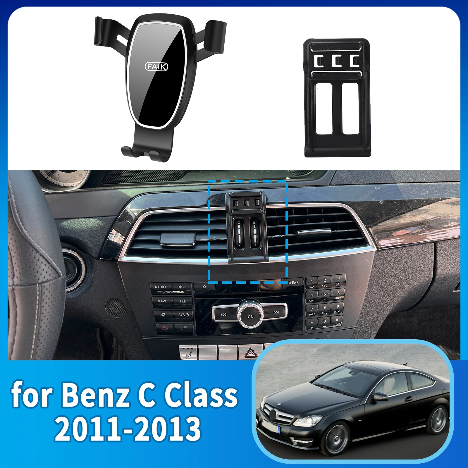 

Car Mobile Phone Holder for Mercedes Benz C Class C200 260 300 W204 2011~2013 Accessories GPS Bracket Navigation Stand Auto