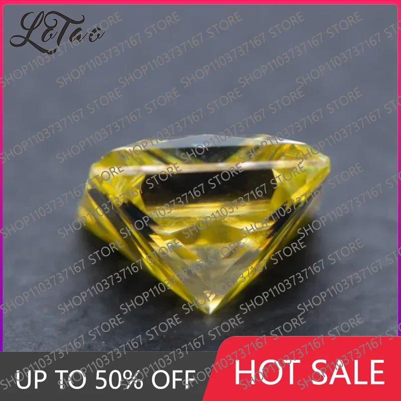 Moissanite Princess Cut Lemon Yellow Color Pass Diamond Tester Advanced Jewelry Rings Earrings Making with Certificate