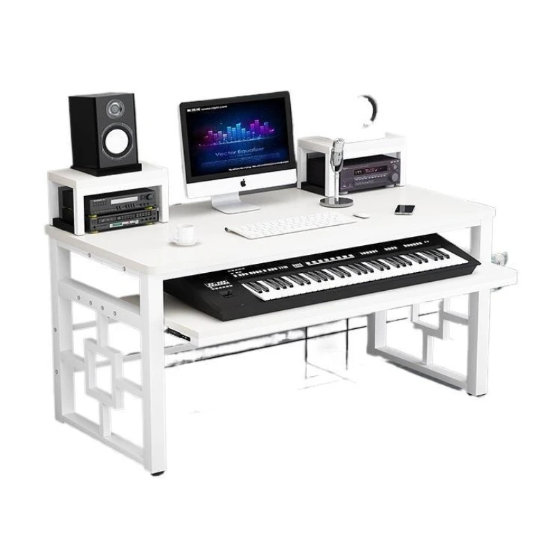 

Music mixing workbench, computer desk, drawer, live piano table